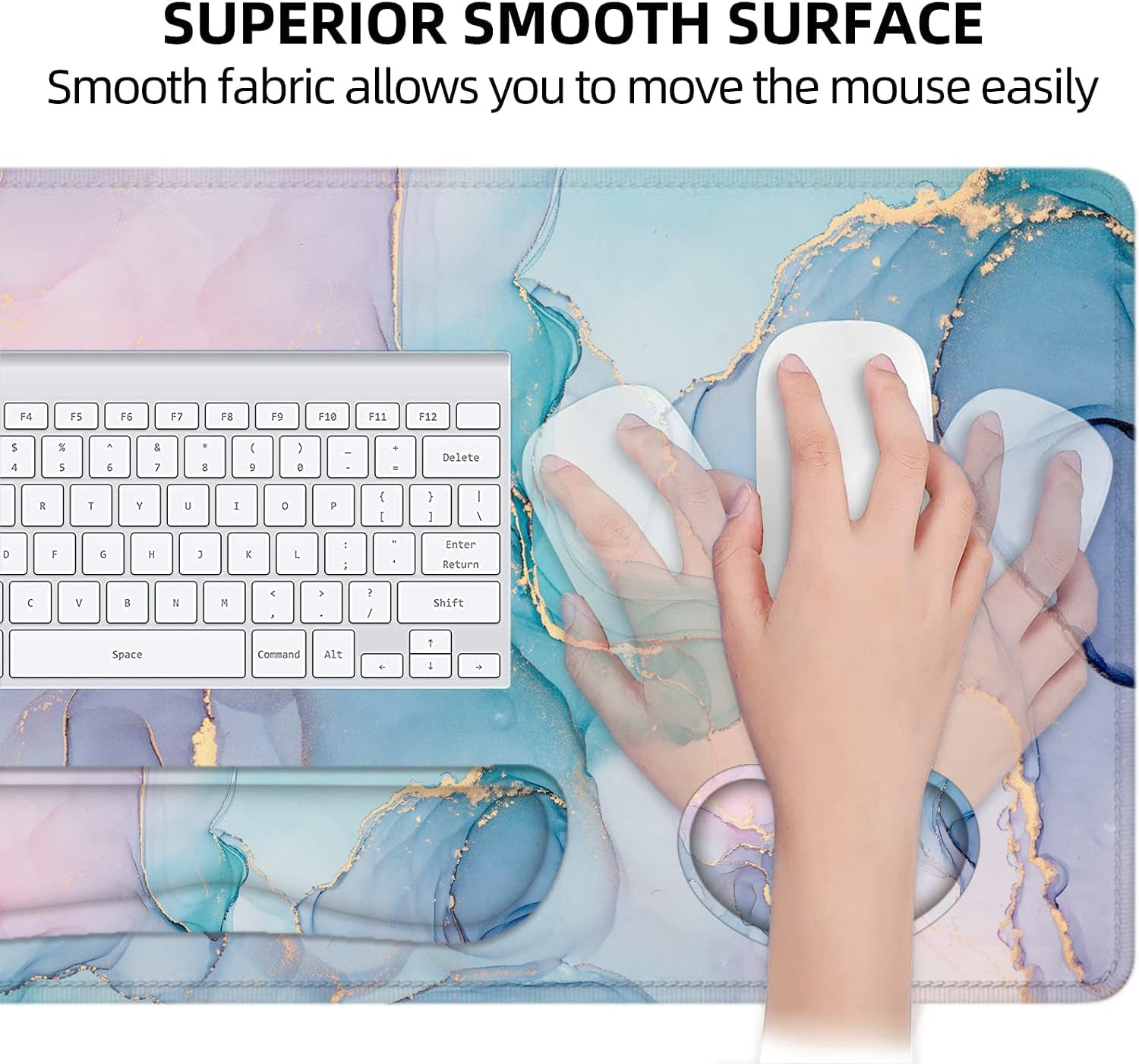 Desk Mat, Extended Mouse Pad with Wrist Rest, 4-In-1 Large Mouse Pads for Desk, Keyboard Pad and Keyboard Wrist Rest Gaming Keyboard Mat for Office, Home
