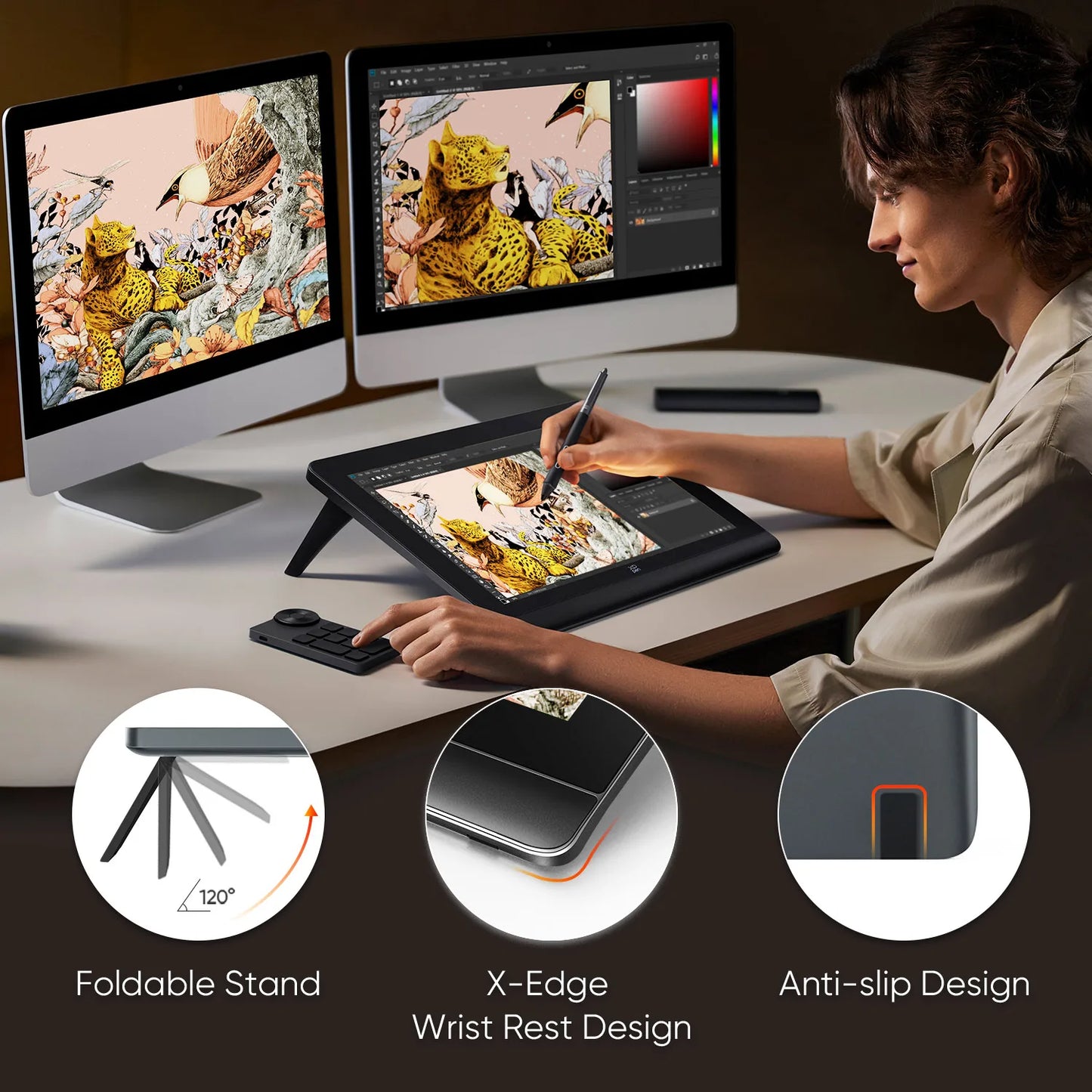 Artist Pro 16 (Gen 2) Graphics Tablet Monitor 16-Inch Drawing Display 16K Pressure Levels 2.5K Resolution Windows Android