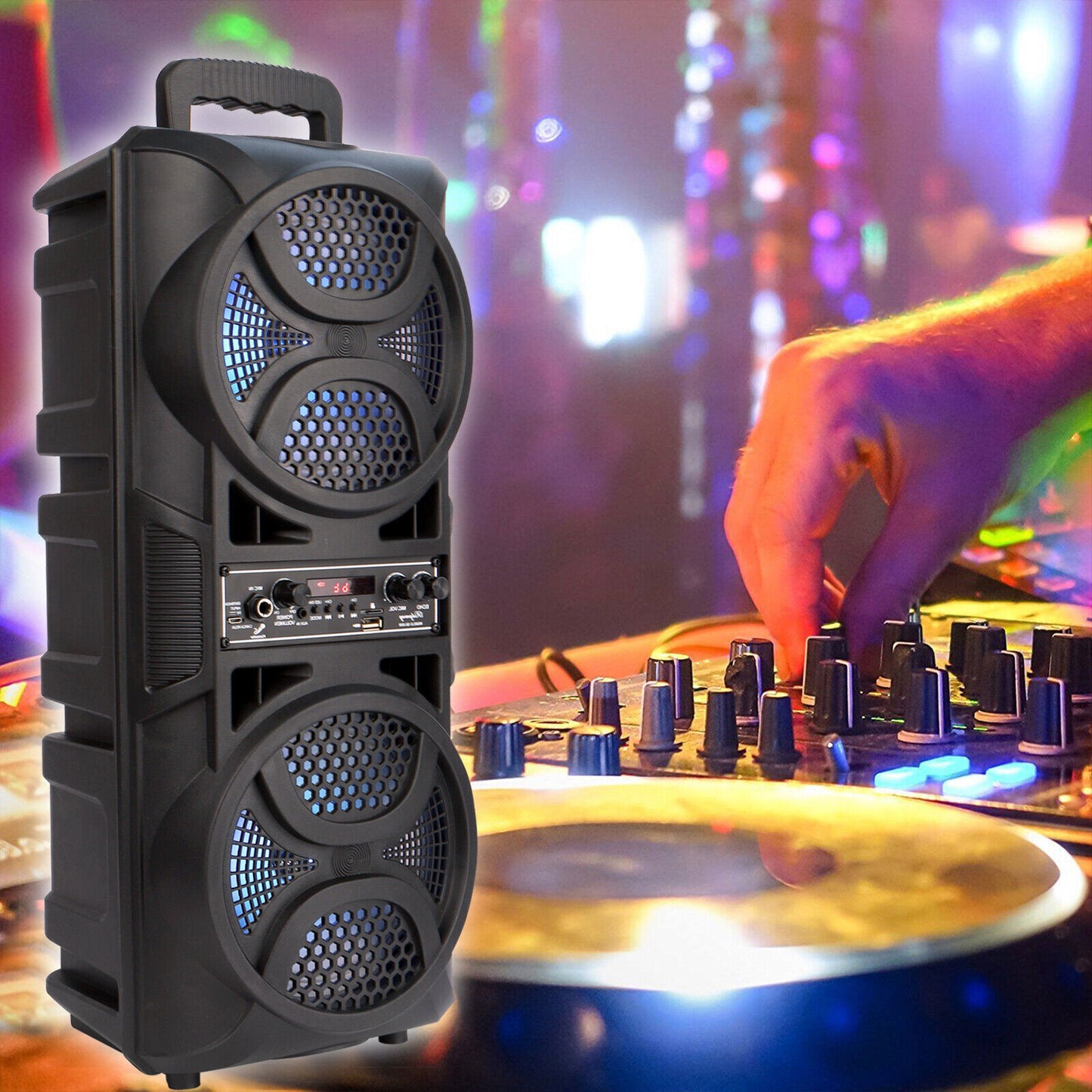 3000W Portable Bluetooth Speaker Sub Woofer Heavy Bass Sound System Party+Remote