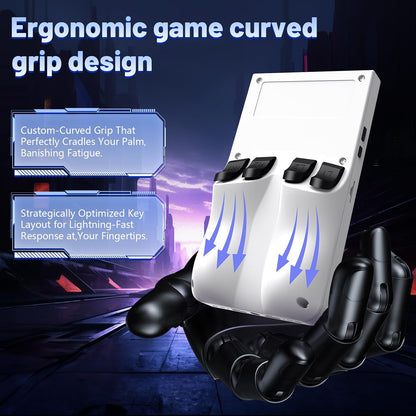 R36MAX Retro Handheld Game Console, 4.0-Inch IPS Display, 720X720 Resolution, Linux System, 64GB Support 18,000+ Classic Games, 4000Mah Battery, with Portable Case(White 64GB)