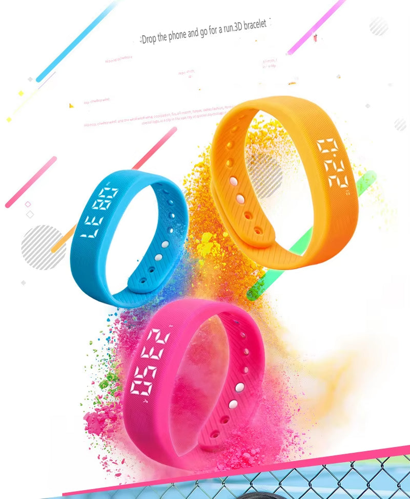 Smart Bracelet LED Digital Waterproof Smart Clock Smartband with Running Pedometer Monitor Smart Band Vibration Alarm Reminder