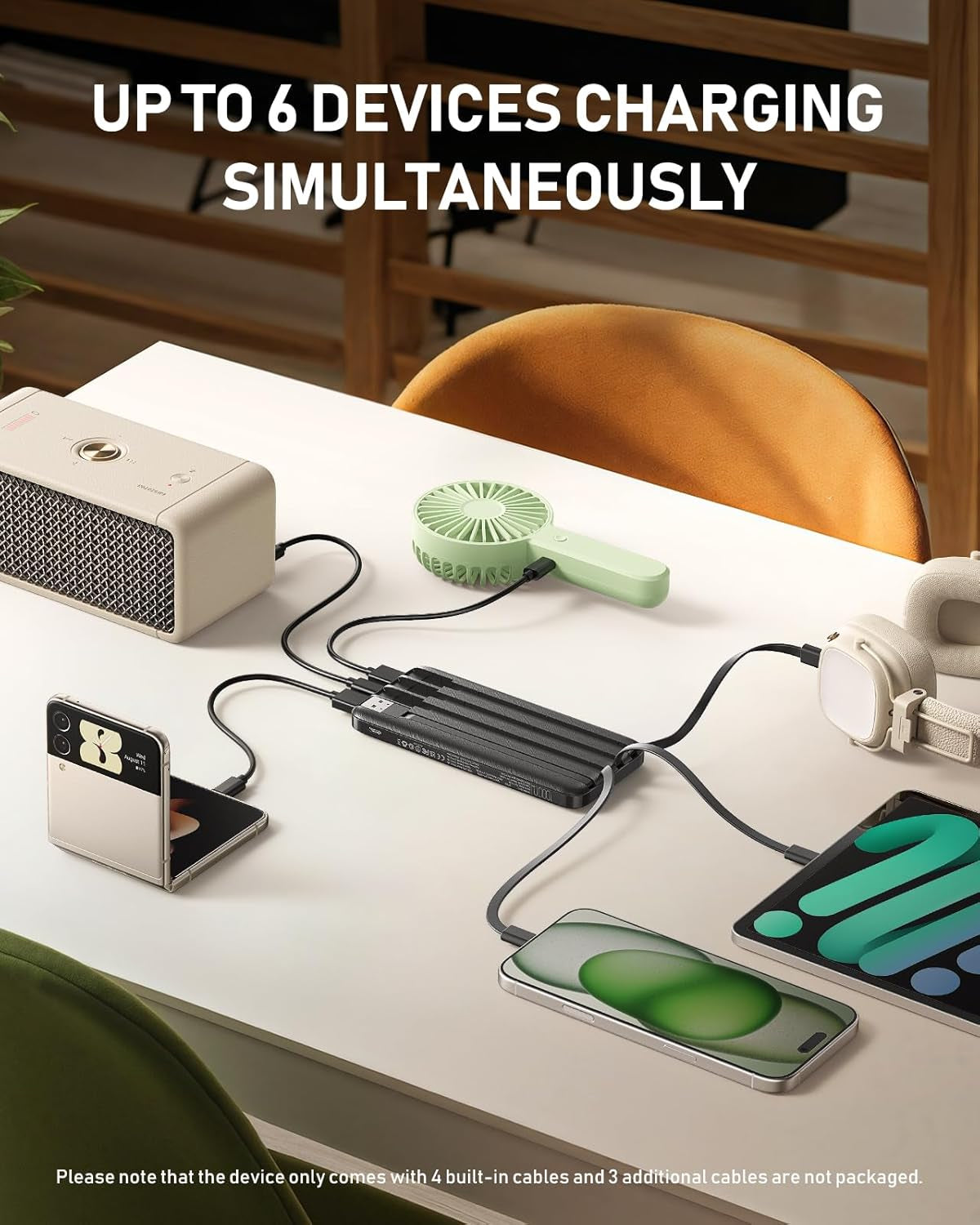 10000Mah Portable Charger with Built in Cables, 22.5W Travel Essential Power Bank Fast Charging, USB C Battery Pack for Iphone 17/16/15/14/13/12/11 Series, Ipad, Samsung, Android, Tablet