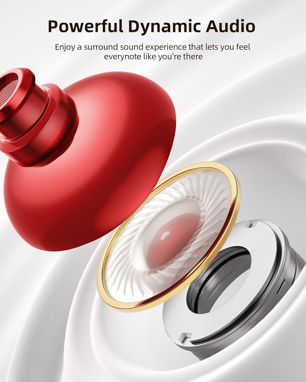 Bluetooth Headphones Wireless Earbuds 80Hrs Playtime Wireless Charging Case Digital Display Sports Ear Buds with Earhook Deep Bass IPX7 Waterproof Over-Ear Earphones for TV Phone Laptop Black