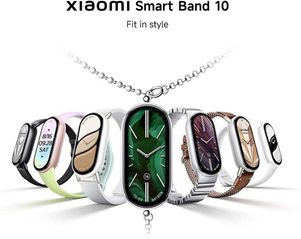 Mi Smart Band 10 (2025) Global Version - 1.72" AMOLED Display | 21 Days Battery Life | Touchscreen, Multi-Sport Tracker, Activity Tracker, Heart Rate Monitor | BT5.4 - (Midnight Black)