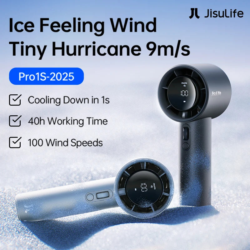 New Upgrade Portable Fan Pro1S 2025,100 Levels,Led Display,5000Mah Rechargeable,Travel Essentials,Personal Handheld Fan