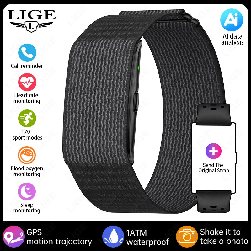 New GPS Sports Smart Bracelet Men AI Healthy Blood Pressure Fitness Tracker Pedometer Call Reminder Smartwatch Band Women
