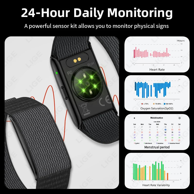 New GPS Sports Smart Bracelet Men AI Healthy Blood Pressure Fitness Tracker Pedometer Call Reminder Smartwatch Band Women