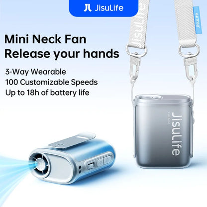 Portable Neck Fan 4500Mah Battery with 100 Wind Speed Wearable Waist Fan with LED Display Ultra-Lightweight Fashion Fan