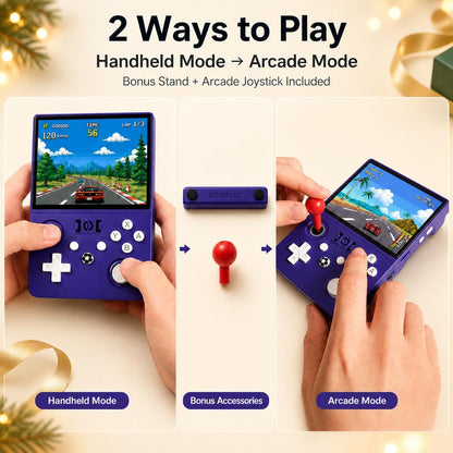 R36MAX II Retro Handheld Game Console, 4.5-Inch 1024X768 IPS Screen, 128GB 22000+ Classic Games, Open Source Linux System, 4000Mah Battery, Dual Arcade Joysticks (Violet Purple)