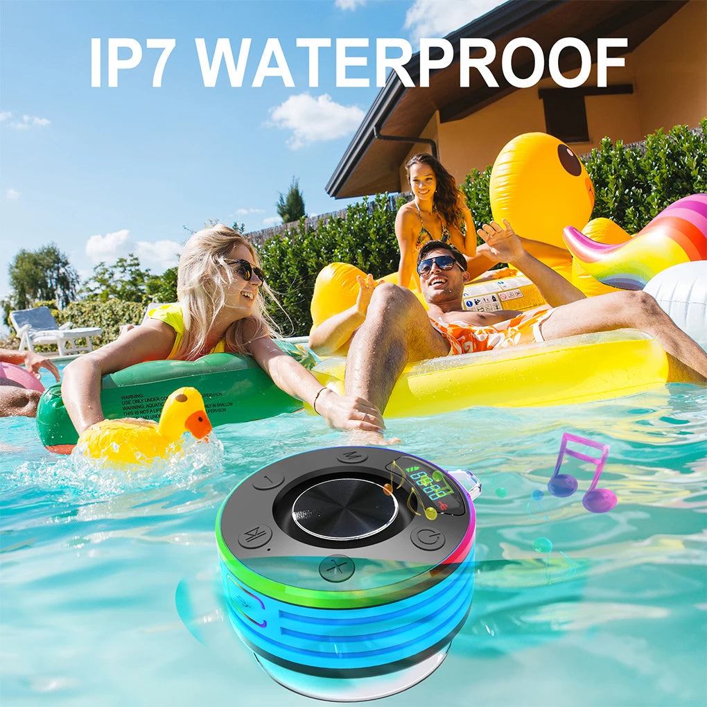 Mini Bluetooth Speaker Shower Speaker Subwoofer FM Radio Wireless Small Speaker with Suction Cup for Bathroom Kayak Beach Pool