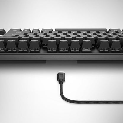 Low-Profile RGB Gaming Keyboard AW510K, Alienfx per Key RGB LED Color Backlighting, Media CONTROLS & USB Passthrough, Cherry MX Low Profile Red Switches