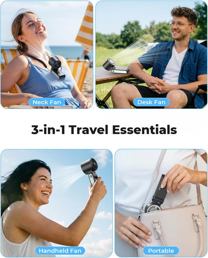 Portable Handheld Fan with Ice Cooler, [Instant Chill to 50℉], Gifts for Men Mom Women Grandma Girl Her Hot Flash, 5000Mah Cooling Fan, Camping/Cruise/Soccer Game/Travel Essentials 2026