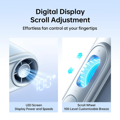 Portable Neck Fan 4500Mah Battery with 100 Wind Speed Wearable Waist Fan with LED Display Ultra-Lightweight Fashion Fan