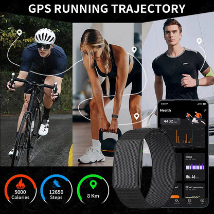 New GPS Sports Smart Bracelet Men AI Healthy Blood Pressure Fitness Tracker Pedometer Call Reminder Smartwatch Band Women
