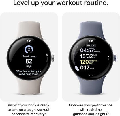 Google Pixel Watch 4 (41Mm) - Android Smartwatch- Heart Rate,Sleep & Fitness Tracking -30-Hour Battery -Google AI -Champagne Gold Aluminum Case - Lemongrass Active Band - Wi-Fi -Google Pixel Watch App