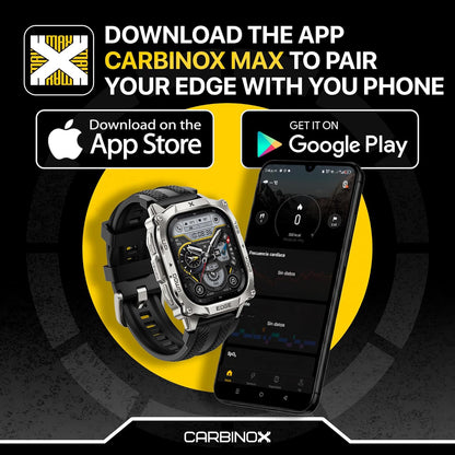Edge Smart Watch Rugged, 1.96″ AMOLED, Stainless Steel, IP69K/5ATM Fitness Trackers, Dual-Band GNSS, 500Mah, Bluetooth Calls, Smart Watch for Android Phones Ios (Black)