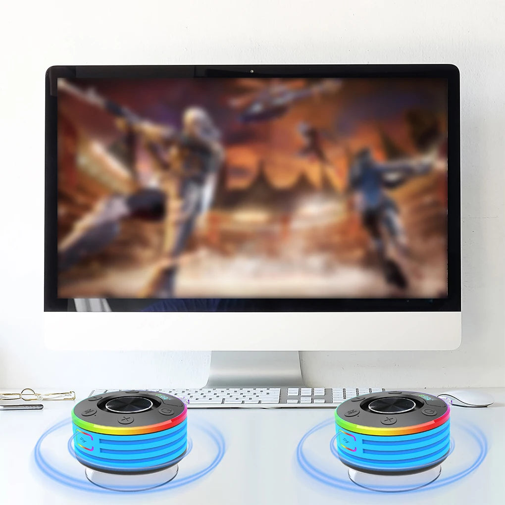 Mini Bluetooth Speaker Shower Speaker Subwoofer FM Radio Wireless Small Speaker with Suction Cup for Bathroom Kayak Beach Pool