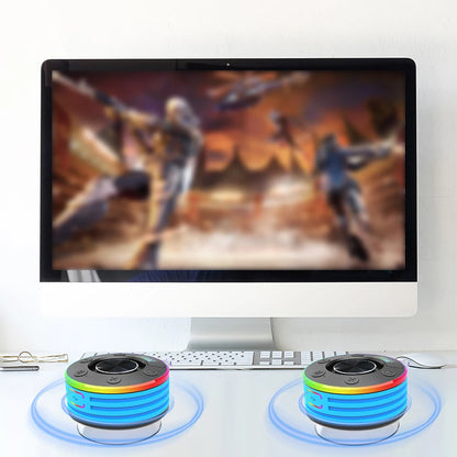 Mini Bluetooth Speaker Shower Speaker Subwoofer FM Radio Wireless Small Speaker with Suction Cup for Bathroom Kayak Beach Pool