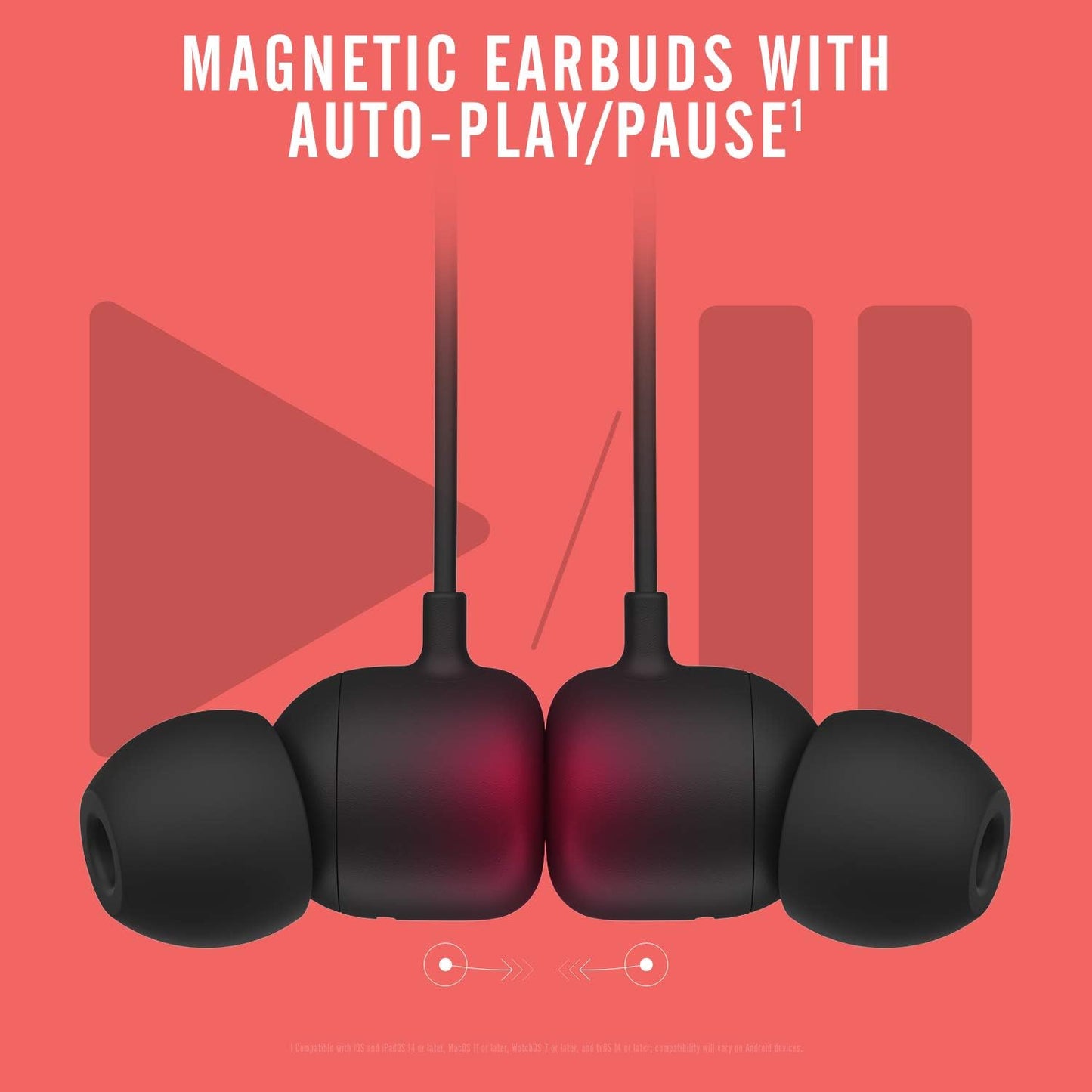 Flex Wireless Earbuds - Apple W1 Headphone Chip, Magnetic Earphones, Class 1 Bluetooth, 12 Hours of Listening Time, Built-In Microphone - Black