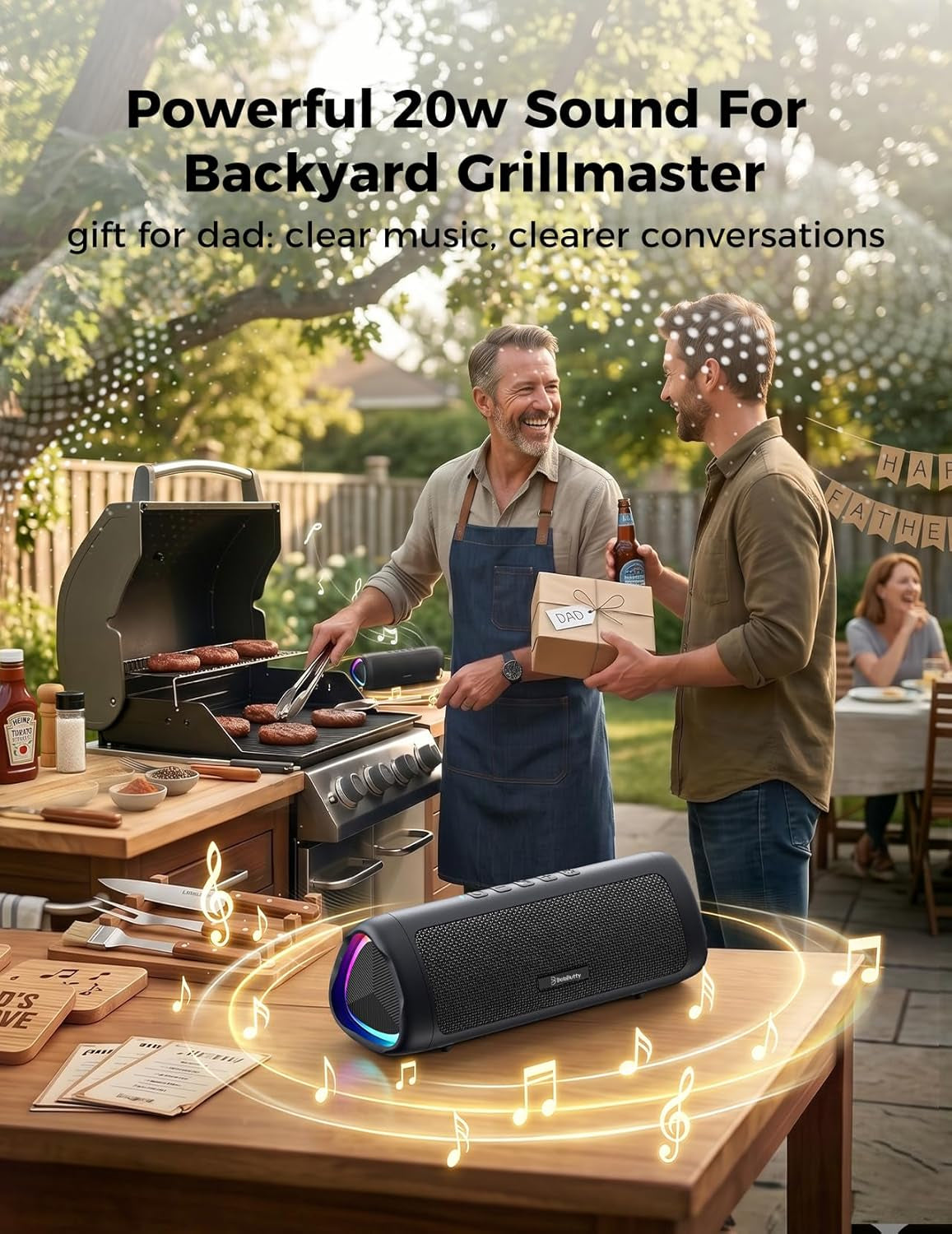 Bluetooth Speaker, 20W HD Sound, Portable Wireless, IPX5 Waterproof, up to 24H P